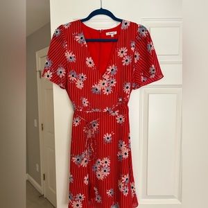 Madewell dress size 10 red with flowers